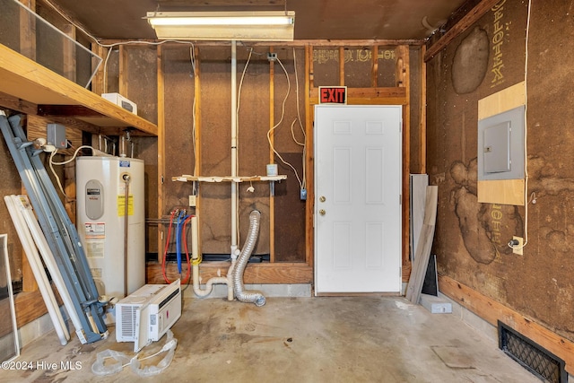 utilities with electric panel and electric water heater