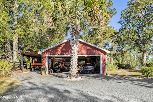 view of garage