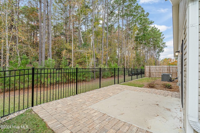 view of patio featuring central AC