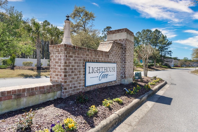 view of community sign