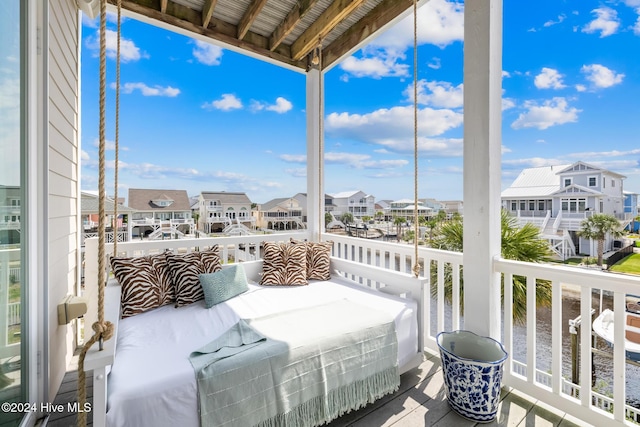 wooden deck featuring ceiling fan