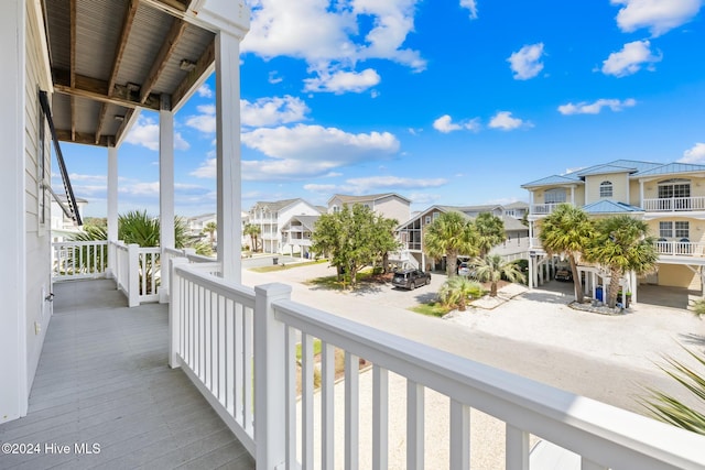 deck with a water view