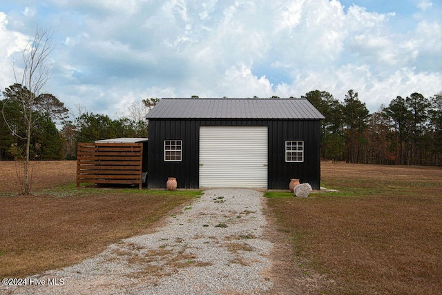 view of garage