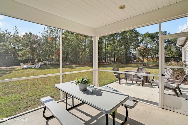 sunroom with plenty of natural light