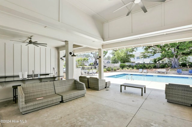 exterior space with outdoor lounge area and a patio area