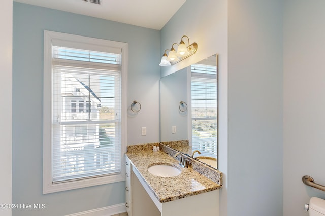 bathroom featuring vanity and a healthy amount of sunlight