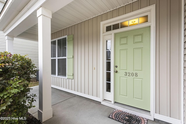 entrance to property with a porch