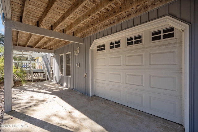 garage with driveway