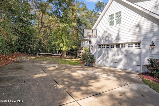 view of home's exterior with a garage