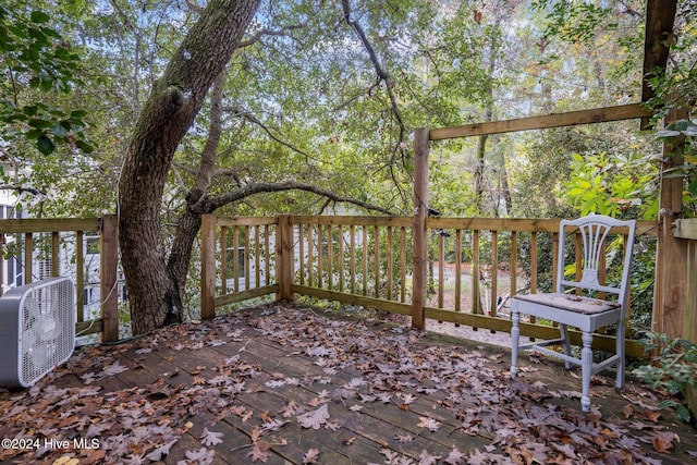 deck featuring ac unit