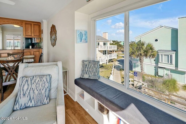 interior space featuring hardwood / wood-style flooring and a wealth of natural light