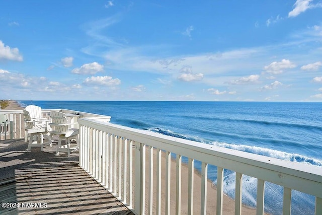 water view with a view of the beach