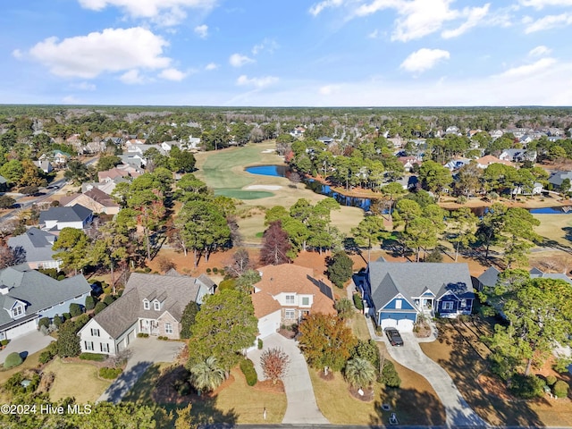 bird's eye view featuring a residential view and golf course view