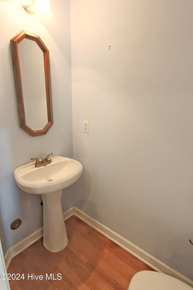 bathroom featuring wood-type flooring