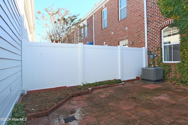 view of patio / terrace featuring central AC unit