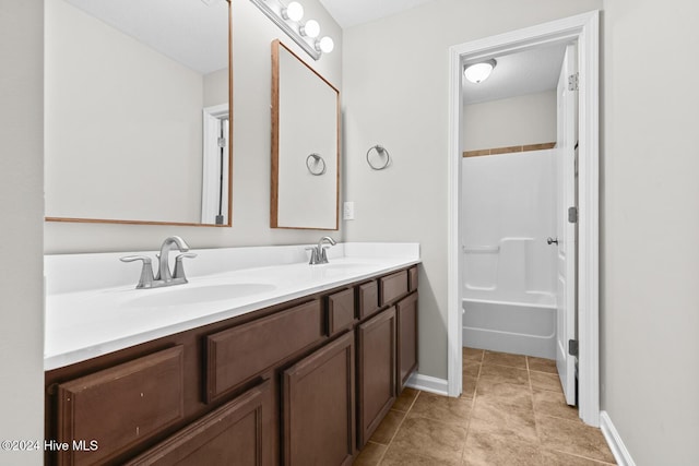 bathroom featuring tile patterned flooring and vanity