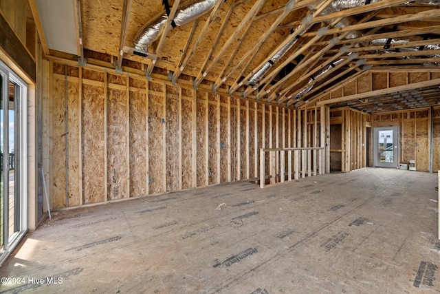 miscellaneous room featuring vaulted ceiling