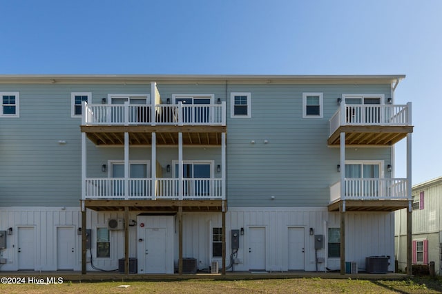 back of property with central air condition unit