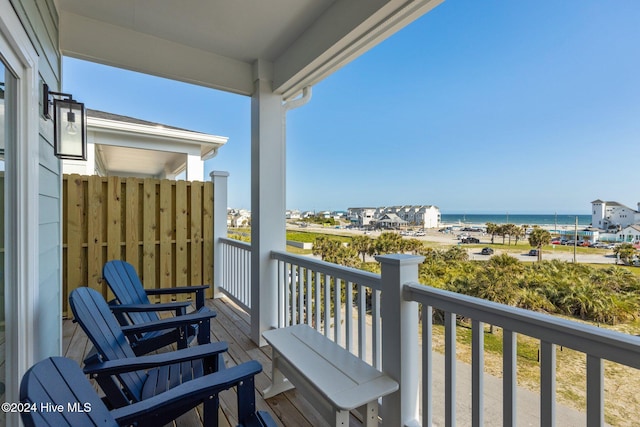 balcony with a water view