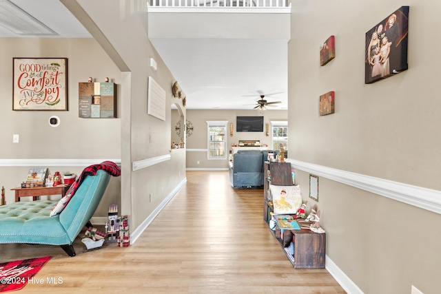 hallway featuring light hardwood / wood-style flooring