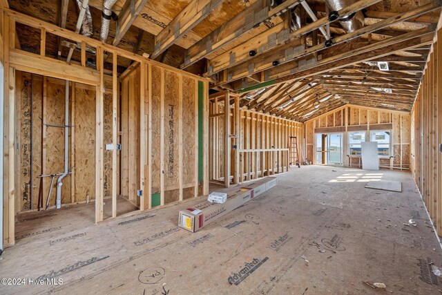 misc room with vaulted ceiling