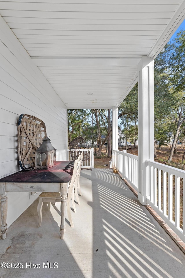 view of patio with covered porch