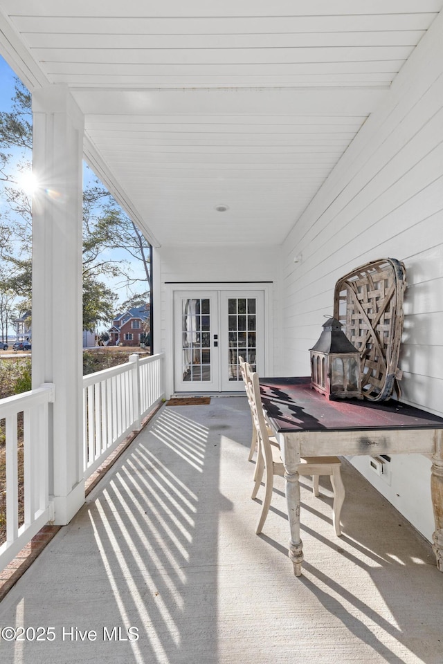 view of patio / terrace featuring french doors