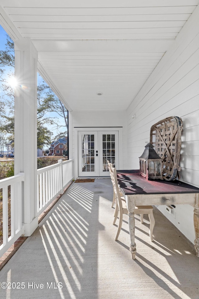 view of patio / terrace featuring a gazebo and french doors