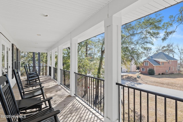 wooden deck with a porch