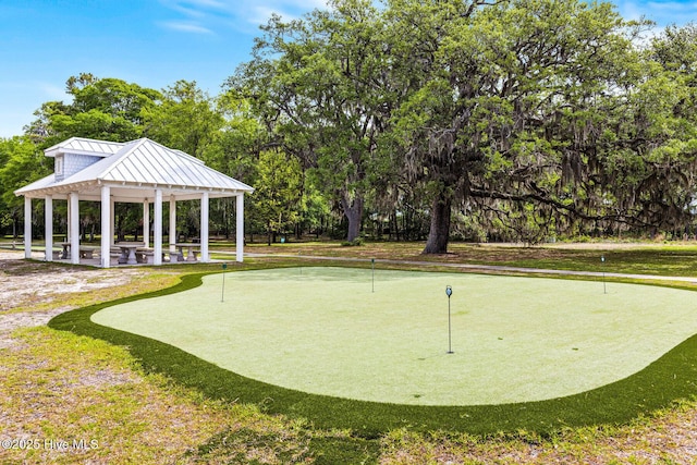 view of community with a gazebo