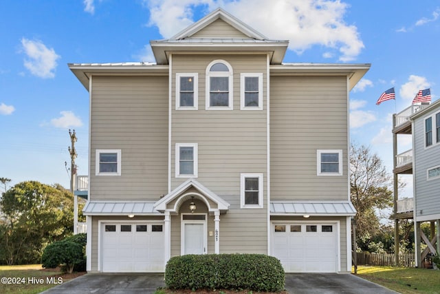 view of front of house with a garage