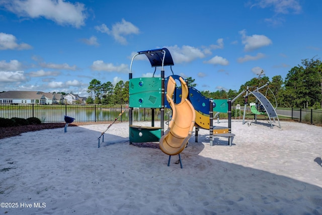 community jungle gym with fence