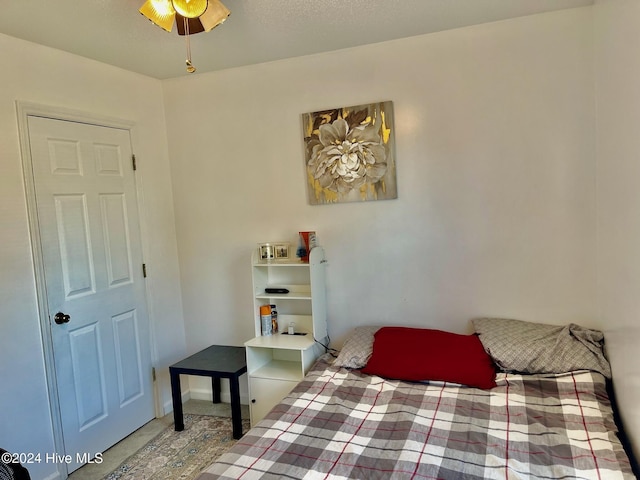 bedroom with carpet and ceiling fan