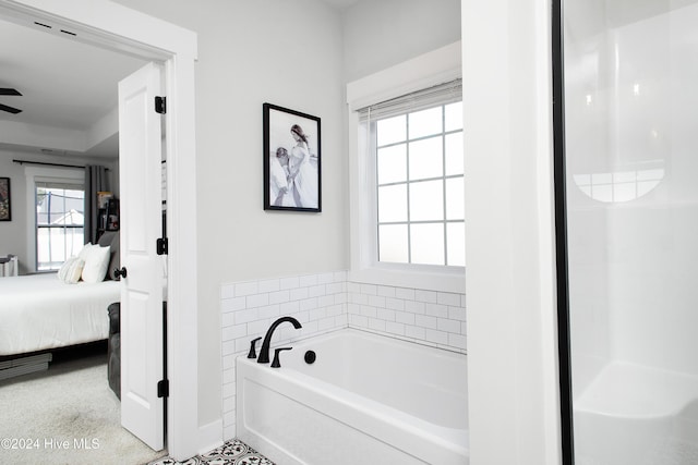 bathroom featuring a bath