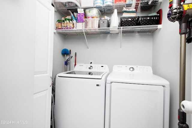 laundry area featuring independent washer and dryer