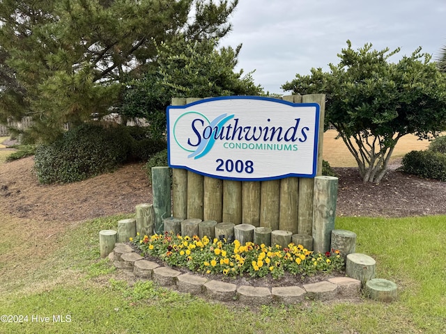 view of community sign