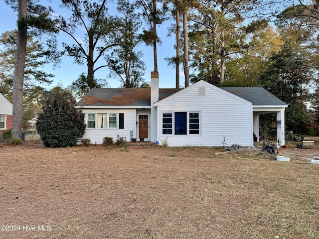 view of single story home