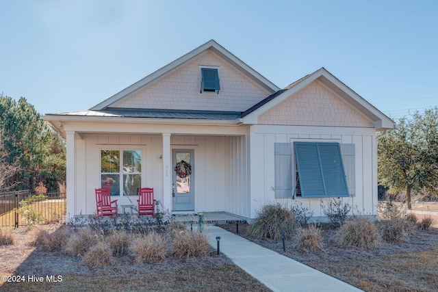 view of front of property with a porch