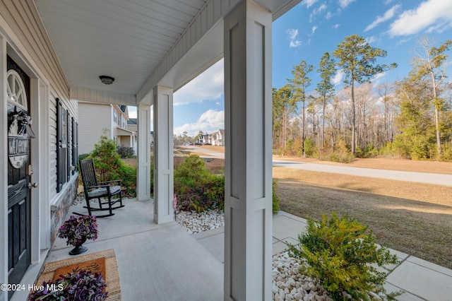 view of patio with a porch