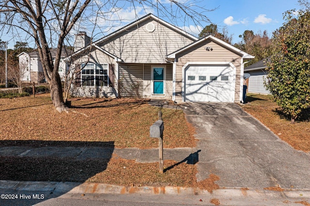 single story home with a garage