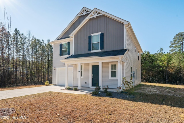 view of front of house with a garage