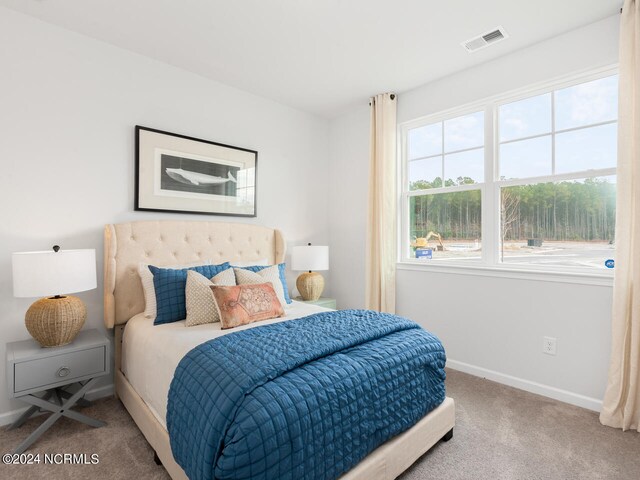 bedroom featuring carpet