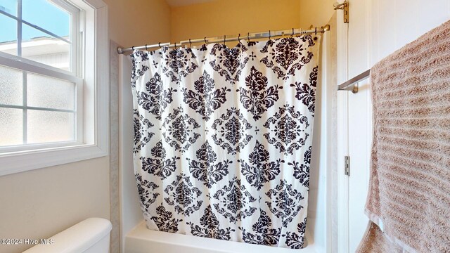 bathroom with a wealth of natural light, toilet, and vanity