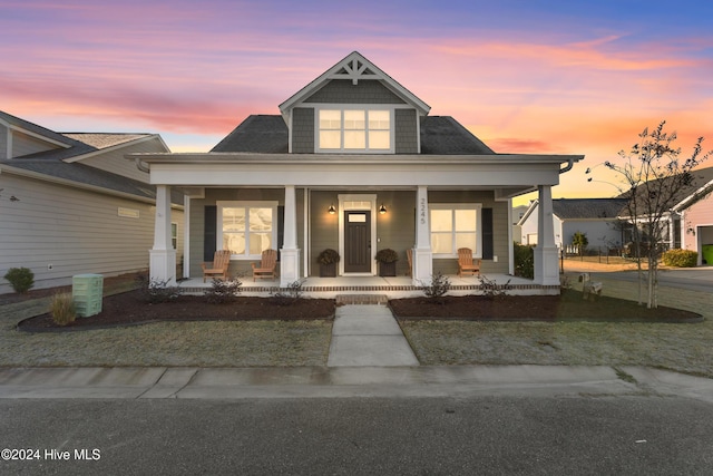 view of front of property with a porch