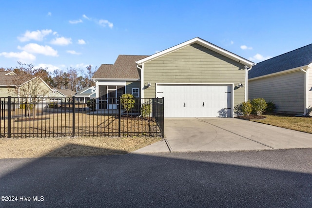 ranch-style home with a garage