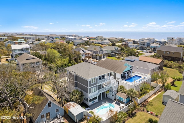 aerial view with a residential view
