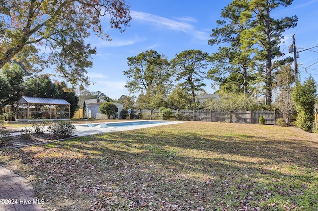 view of yard featuring a gazebo