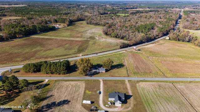 drone / aerial view with a rural view