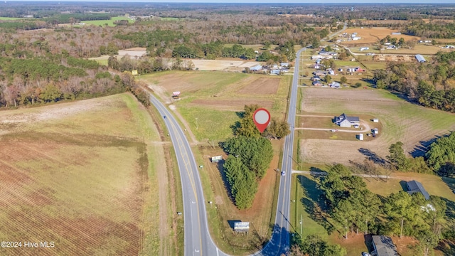 aerial view with a rural view