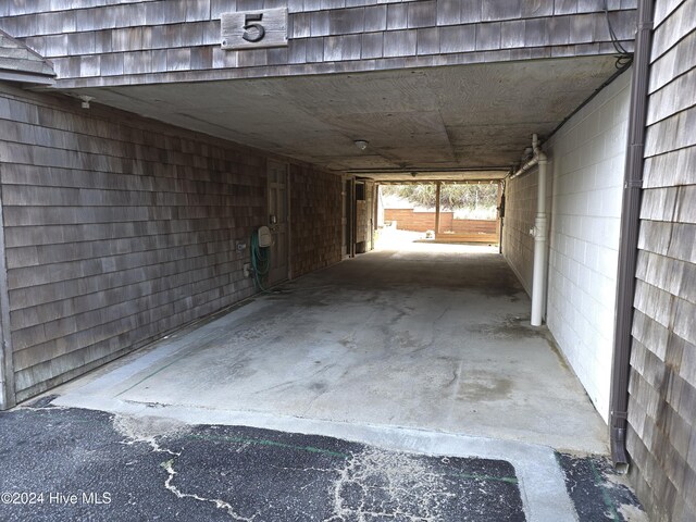 view of garage